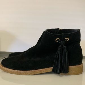 Sz 7 Kate Spade EUC Bellamy Suede Tassel Ankle Booties